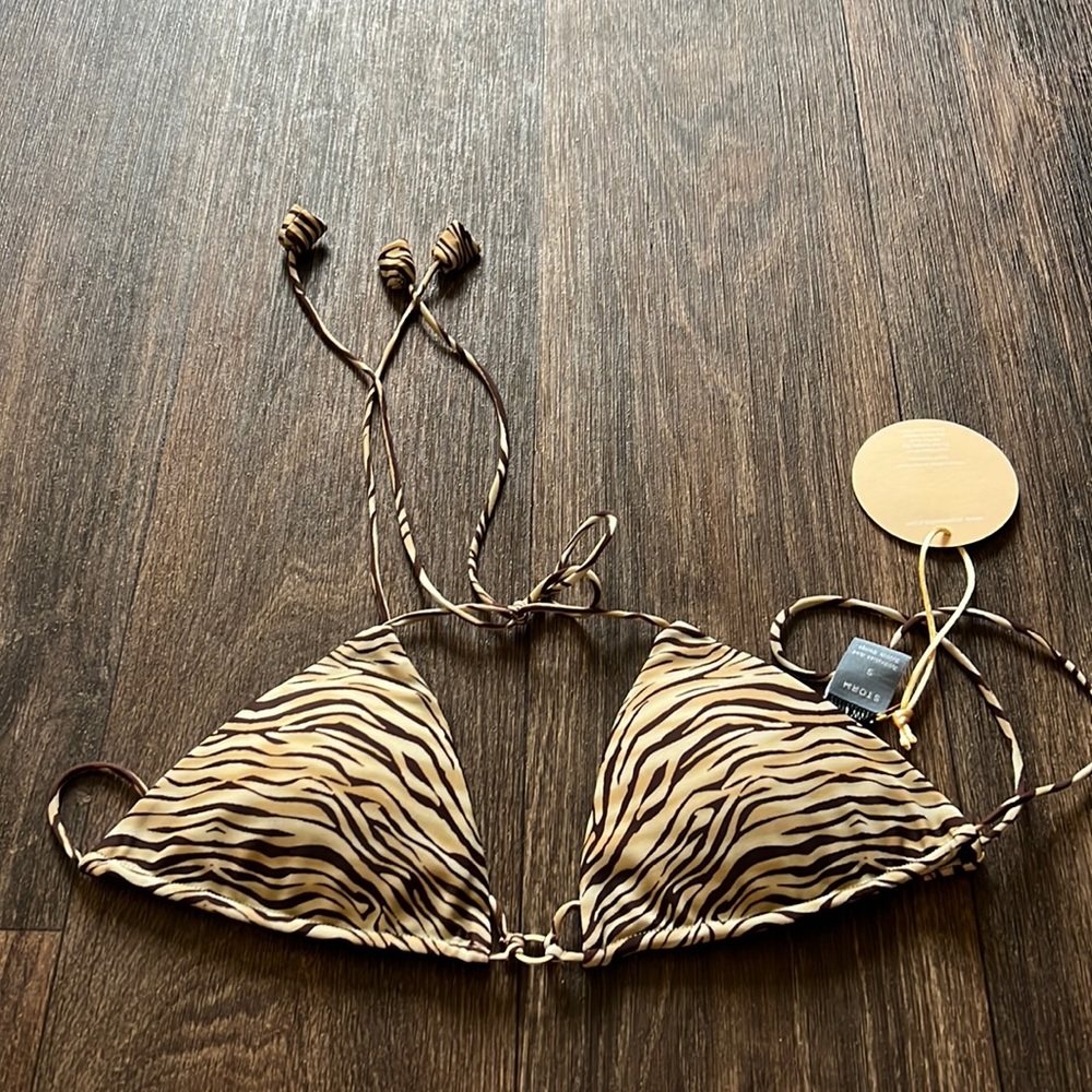 Tiger Print Bikini Top